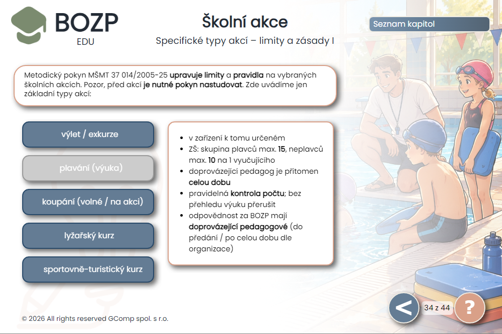 Doplněk BOZP – práce ve školství